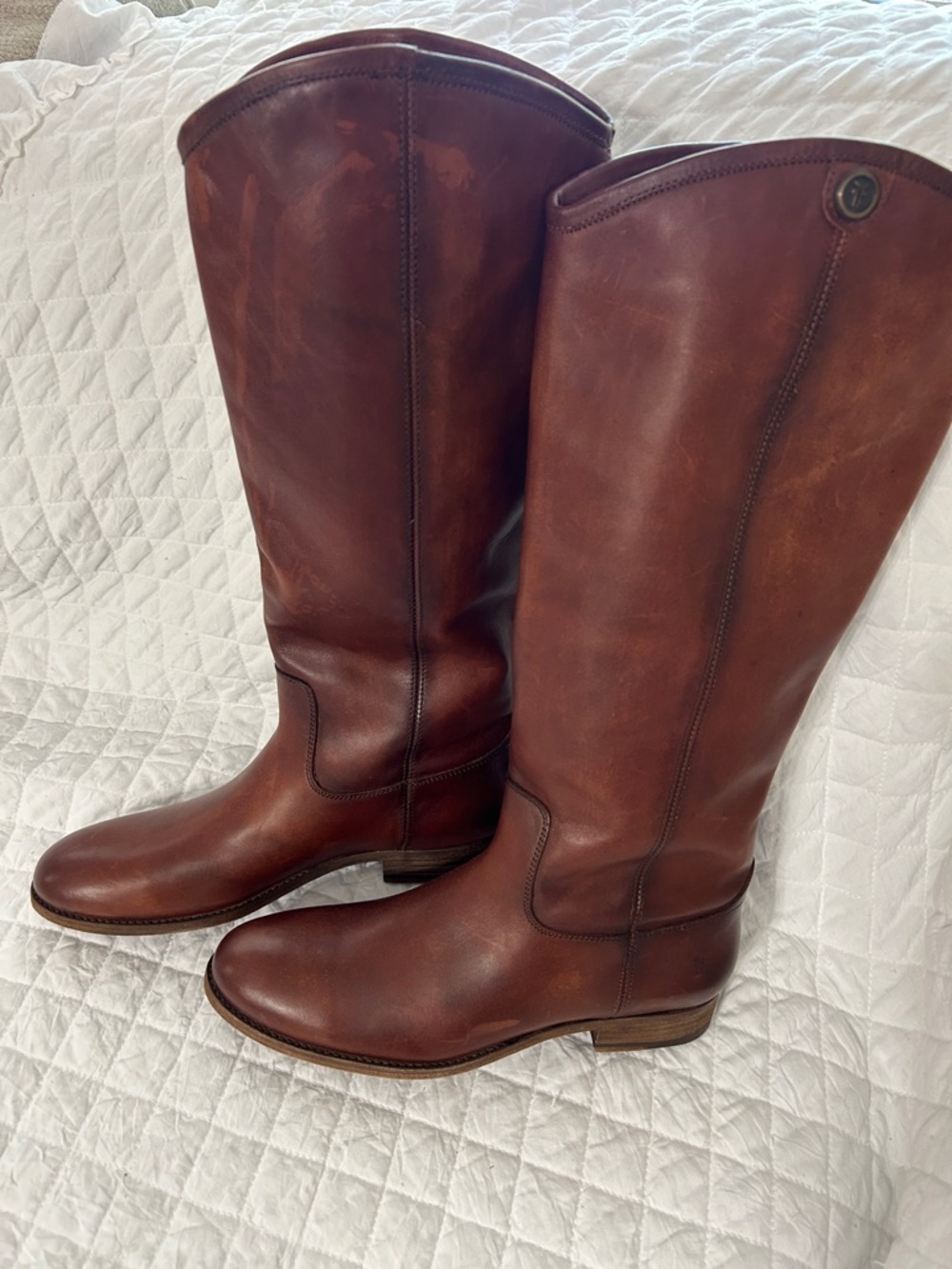 Frye Cognac Leather Tall Boots